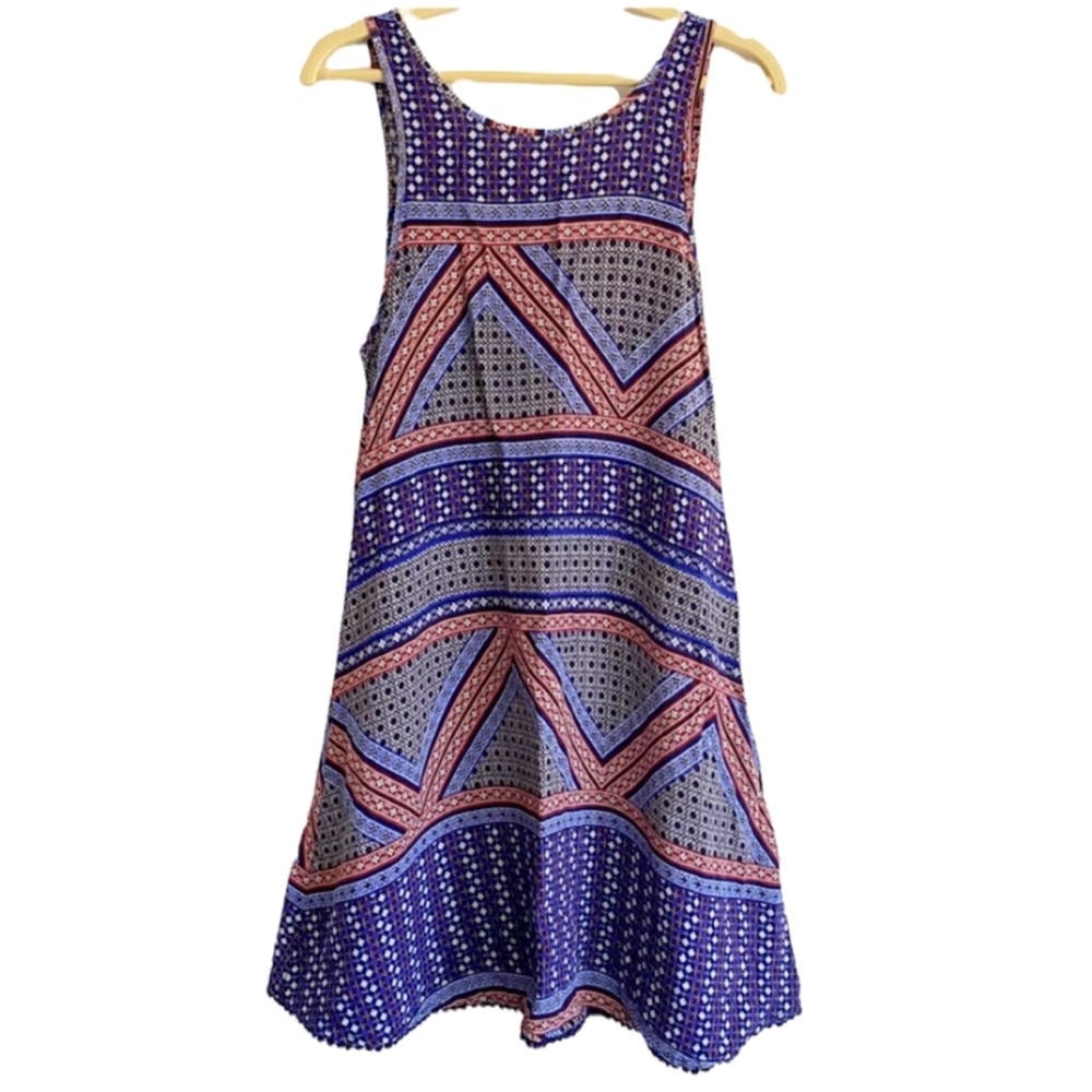 Aeropostale boho/patchwork lace up back dress Small